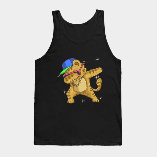 cool cat dabbing Tank Top by sharukhdesign